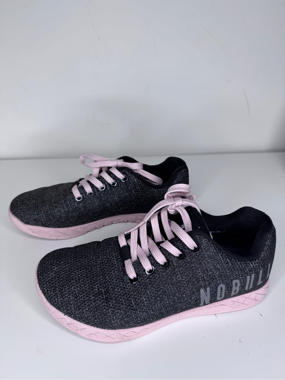 NOBULL Black Heather Light Dusty Pink Trainer Sneakers 6.5 - Picture 5 of 6